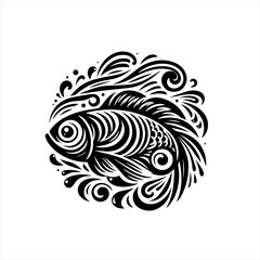 Fototapeta premium Fish in a swirling water design