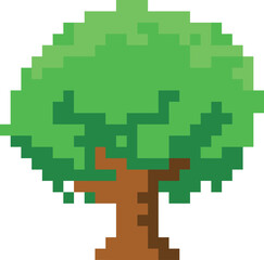 Fototapeta premium Pixel Tree Icon - Retro RPG Game