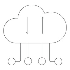 Business Cloud Services Network Hosting Vector Icon