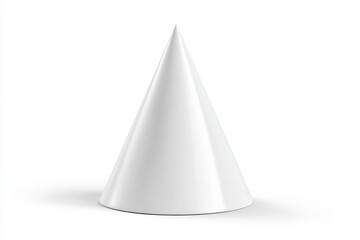 White party hat for birthday, anniversary, christmas celebration. Vector realistic 3d mockup of blank cone head caps for carnival, holidays and festive isolated on white.