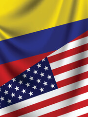 Fototapeta premium Illustration Vector Featuring USA and Colombia Identity