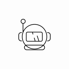astronaut helmet head icon sign vector