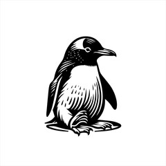 Fototapeta premium Stylized black and white penguin illustration