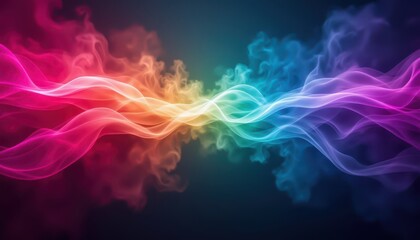 Fototapeta premium Colorful abstract smoke background, a vibrant and dynamic design element