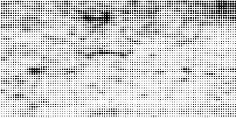 Abstract gradient halftone wave dotted textured pattern. Black grunge speckle on white background overlay. Retro comic pop art backdrop with halftone dots design