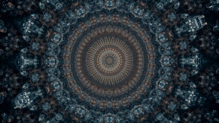 Obraz premium Photo of intricate symmetrical mandala pattern with a vintage aesthetic creates a mesmerizing and decorative design