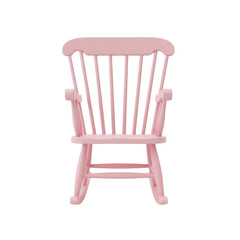Fototapeta premium Schaukelstuhl in Pastellrosa auf transparentem Hintergrund – Studioaufnahme