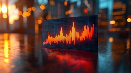 Dynamic financial chart displays rising data analytics