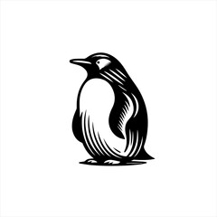 Fototapeta premium Stylized black and white illustration of a penguin