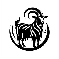 Obraz premium Black Goat Logo Design Illustration.