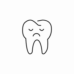 sad tooth face icon sign vector
