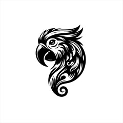 Obraz premium Parrot head with tribal design