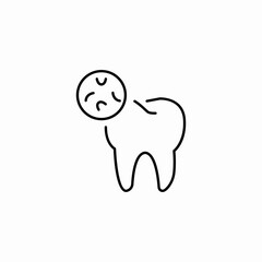 tooth with bacteria circle icon sign vector