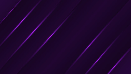 Abstract dark purple background with geometric dynamic glowing diagonal lines. Vector abstract background. Futuristic concept. Suit for cover, brochure, presentation, flyer, web