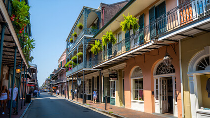 Exploring the Historic Charm of the French Quarter in New Orleans Louisiana with Balconies and Colorful Buildings