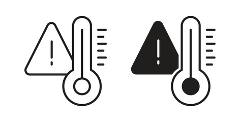 Temperature warning sign icon symbol, sign, logo or emblems. silhouette. EPS 10.