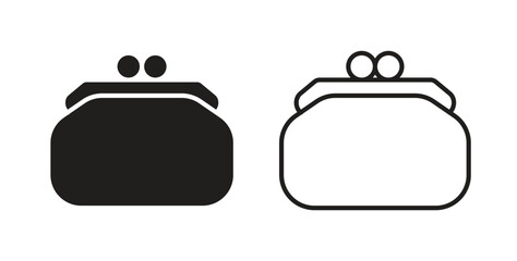 Woman purse icon symbol, sign, logo or emblems. silhouette. EPS 10.