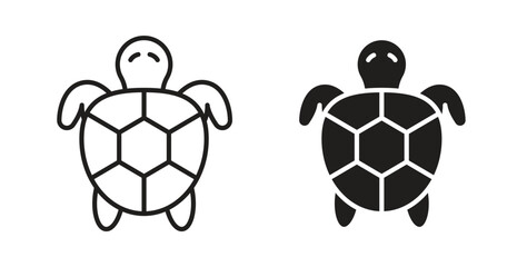 Obraz premium Turtle icon symbol, sign, logo or emblems. silhouette. EPS 10.