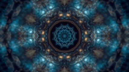 Photo of intricate kaleidoscopic pattern with symmetrical design creates a mesmerizing and visually appealing abstract background