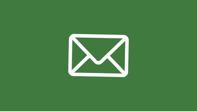 Email icon in moving jiggling moving screen in Green Screen