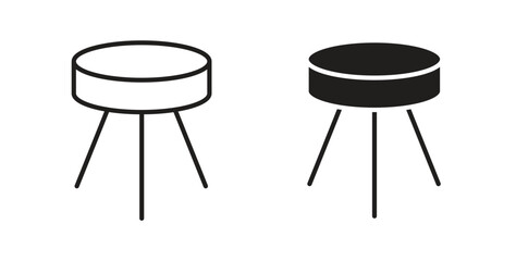 Stool icon symbol, sign, logo or emblems. silhouette. EPS 10.