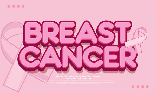 Breast cancer awareness month with editable text vector illustration
