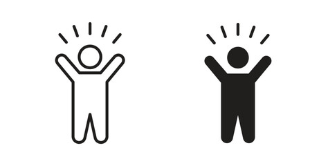 Self confidence icon symbol, sign, logo or emblems. silhouette. EPS 10.