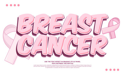 Vector text effect breast cancer awareness month