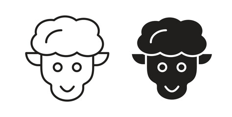 Lamb icon symbol, sign, logo or emblems. silhouette. EPS 10.