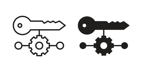 Key factor icon symbol, sign, logo or emblems. silhouette. EPS 10.
