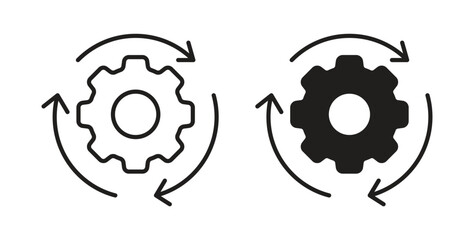 Implementation icon symbol, sign, logo or emblems. silhouette. EPS 10.