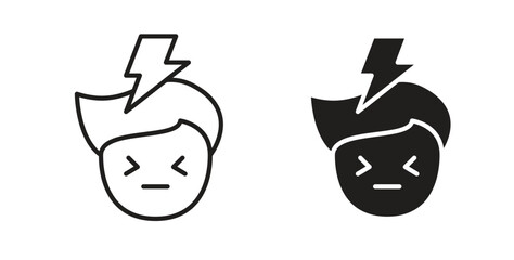 Headache icon symbol, sign, logo or emblems. silhouette. EPS 10.