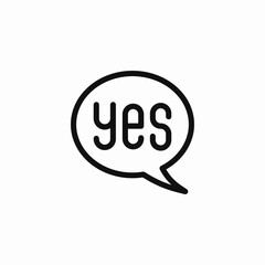 speech bubble yes icon sign vector