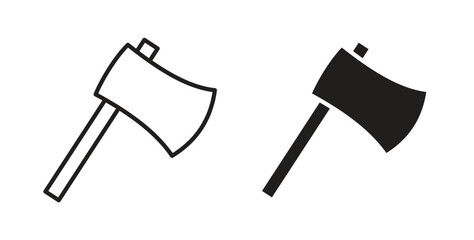 Hatchet icon symbol, sign, logo or emblems. silhouette. EPS 10.