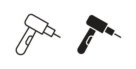 Dental drill icon symbol, sign, logo or emblems. silhouette. EPS 10.