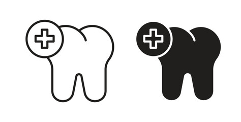 Dental care icon symbol, sign, logo or emblems. silhouette. EPS 10.