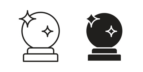 Crystal ball icon symbol, sign, logo or emblems. silhouette. EPS 10.