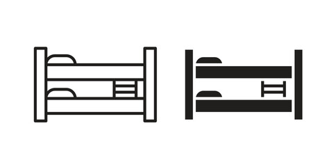 Bunk bed icon symbol, sign, logo or emblems. silhouette. EPS 10.