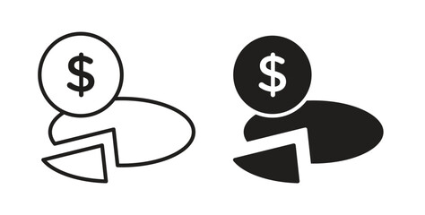 Budget planning icon symbol, sign, logo or emblems. silhouette. EPS 10.