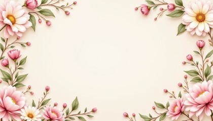 Fototapeta premium Beautiful flowers background with copy space for design and creative projects