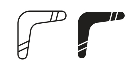 Obraz premium Boomerang icon symbol, sign, logo or emblems. silhouette. EPS 10.