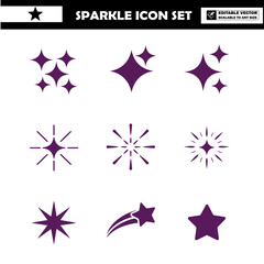 Obraz premium Sparkle star icons collection in various shapes and sizes for graphic design and decoration
