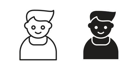 Baby boy icon symbol, sign, logo or emblems. silhouette. EPS 10.