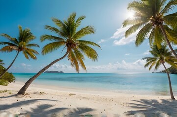 Fototapeta premium palm trees on the beach