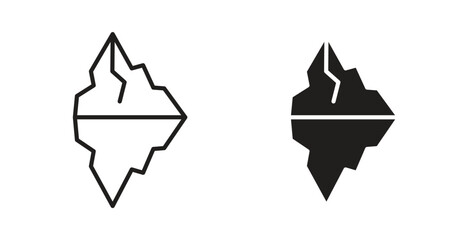 Iceberg icon symbol, sign, logo or emblems. silhouette. EPS 10.