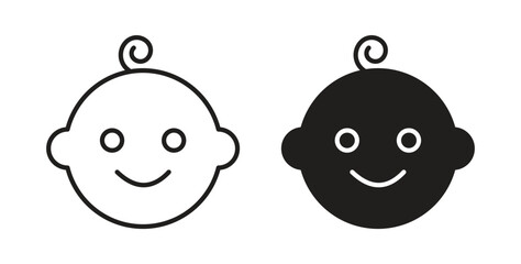Baby icon symbol, sign, logo or emblems. silhouette. EPS 10.