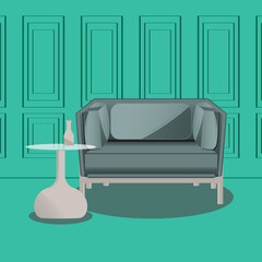 SOFA CHAIR & MODERN TABLE FURNITURE DESIGN VECTOR