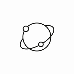 planet with moons icon sign vector