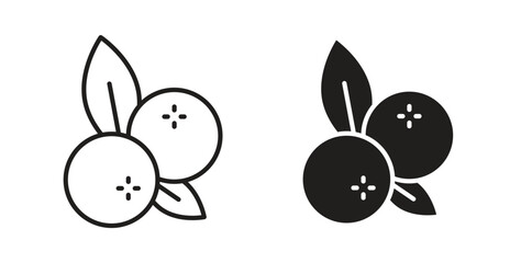 Blueberry icon symbol, sign, logo or emblems. silhouette. EPS 10.