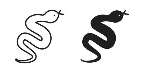 Obraz premium Snake icon symbol, sign, logo or emblems. silhouette. EPS 10.